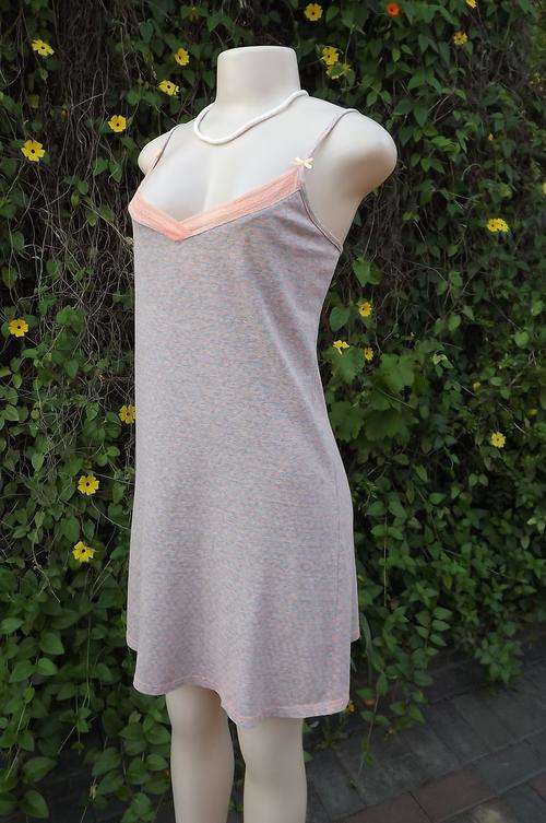 Lovely light grey 100% cotton strappy nighty from Woolworths size 36/12.With tiny peach hearts
