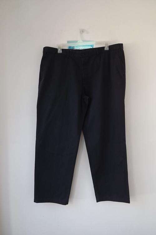 Navy Men's Pure cotton Chino pants in size 44/112cm by Woolworths.Two Back & two side pockets.