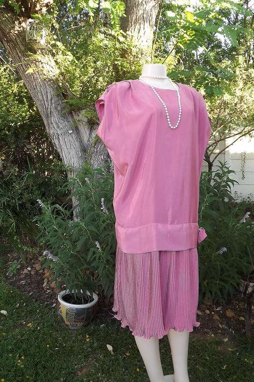 Silky Carnation Pink Polyester Dress by Honey Bee in size 12/36 - as new