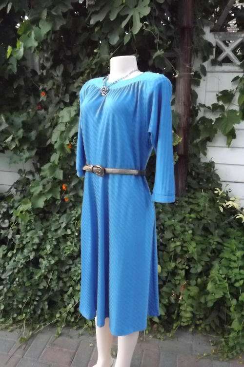 Smart royal blue dress with elbow length sleeves - Size 38/14.