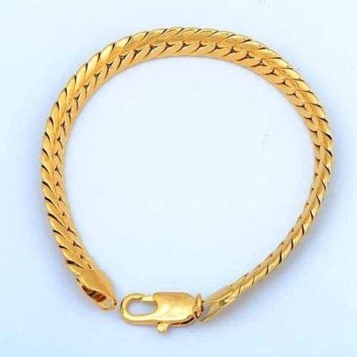 Yellow gold filled Snake snakeskin bone seamless Bracelet