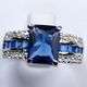 BLUE TOURMALINE TANZANITE SILVER RING