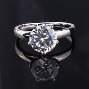 Wedding Ring Silver Band Zircon Topaz Ring