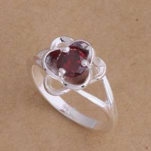 925SILVER JEWELRY RED CRYSTAL