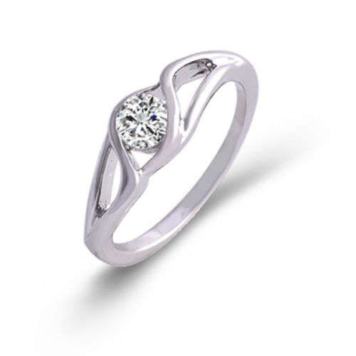 White Gold Filled 9K Clear CZ Lady's Ring Size 6
