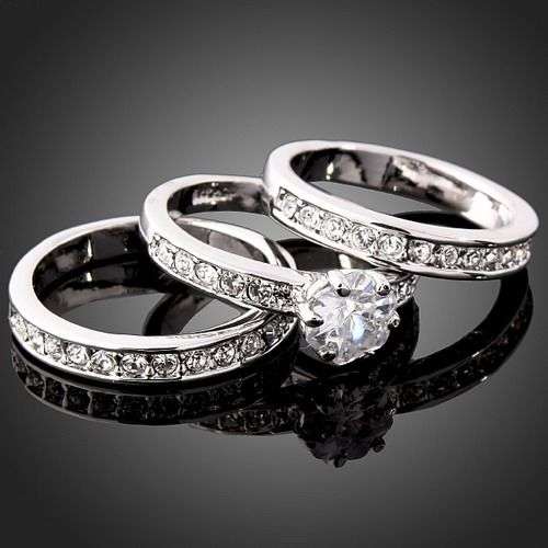 18k White Gold Plated Ring