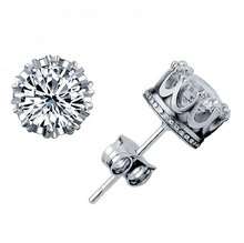 Beautiful WHITE GOLD PLATED AAA+ CUBIC ZIRCONIA STUD EARRING