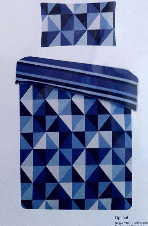 132 THREAD COUNT DOUBLE DUVET SET OPTICAL DESIGN