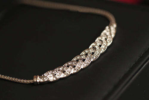 18K White Gold Plated Necklace