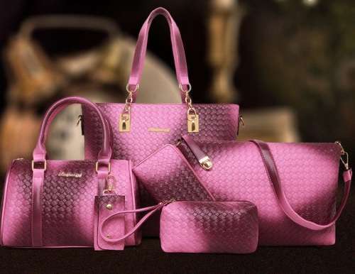 2017 New luxury PU leather handbag 6 piece set!!! Various Colours available