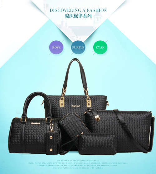 2017 New luxury PU leather handbag 6 piece set!!! Various Colours available