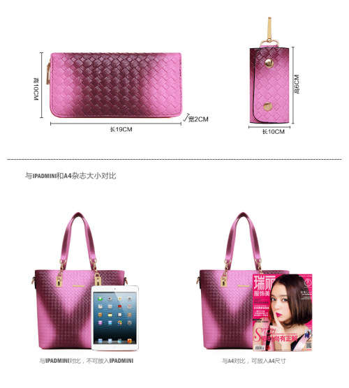2017 New luxury PU leather handbag 6 piece set!!! Various Colours available