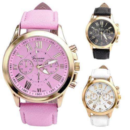 STUNNING!! Geneva  Leather Watch-