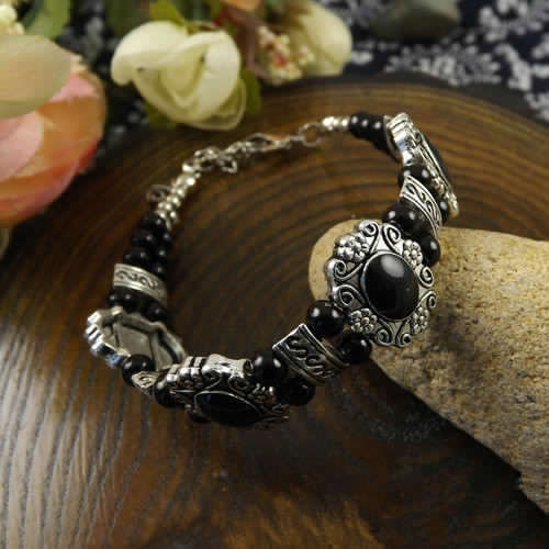 New Tibet silver multicolor jade turquoise bracelet