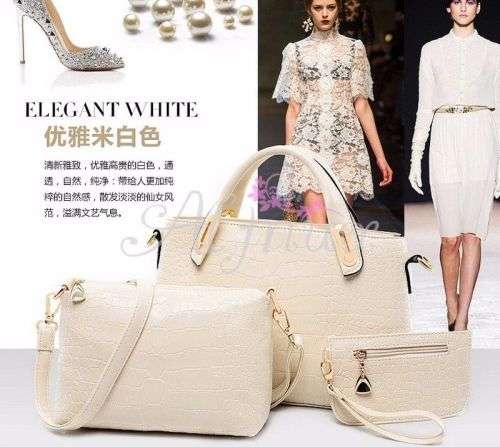 2017 New luxury PU leather handbag 3 piece set!!! Various Colours available