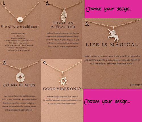 Unique trendy pendant and necklace.. choose your design.. LOW  SHIPPING