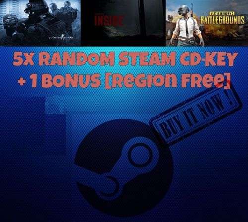 Steam keys X 5 Random