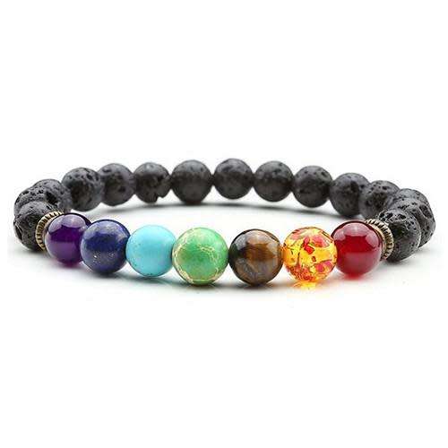 7 Chakra Lava Reiki Prayer Bracelet