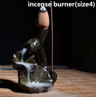 Stunning Black Porcelain Backflow Ceramic Cone Incense Burner