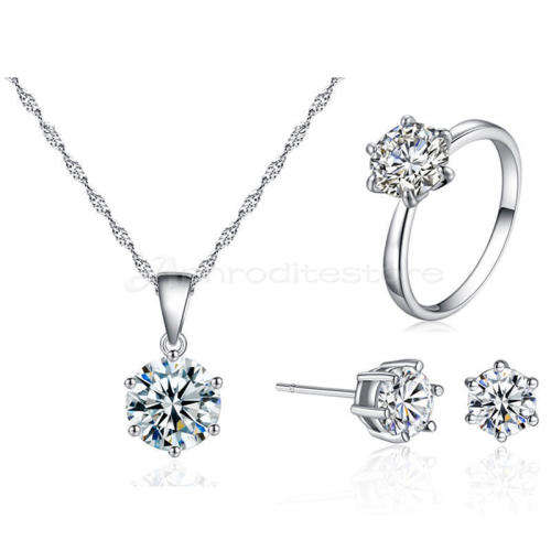 Crystal pendant , earring and ring set