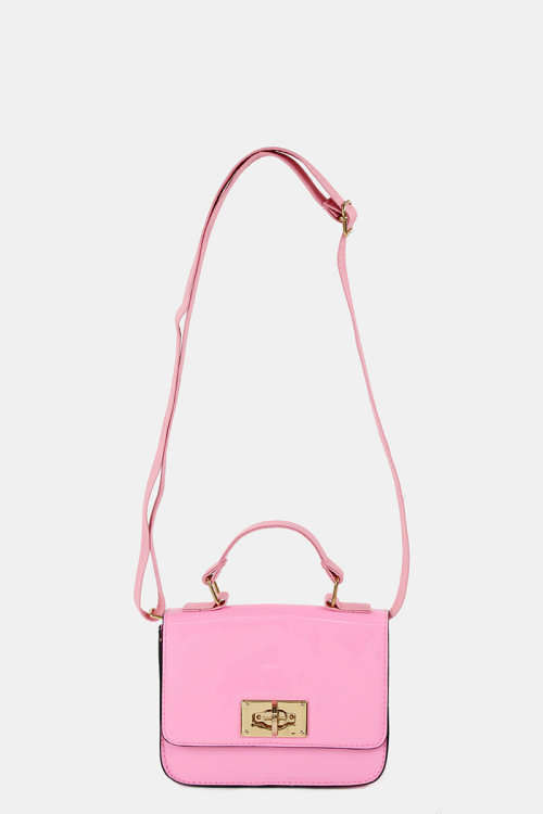 Gorgeous patent handbag in pink