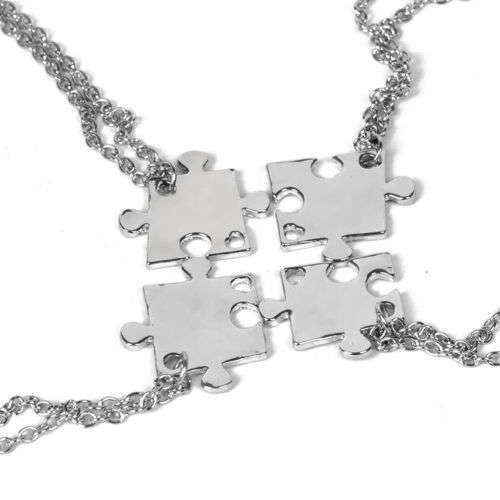 Best friends puzzle pendants and chain set of 2