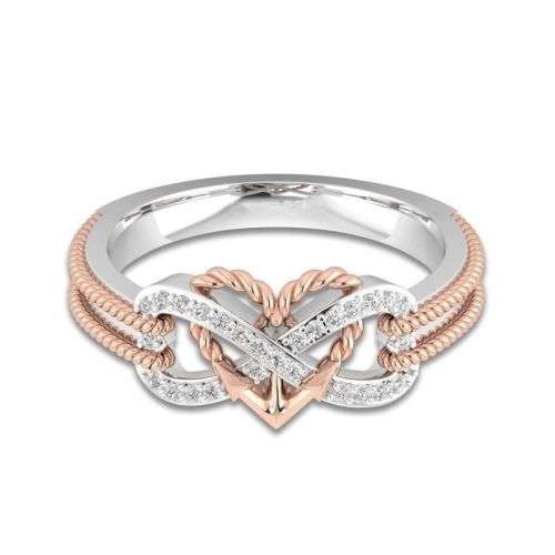 Exquisite 9 ct gold filled eternity promise ring with CZ