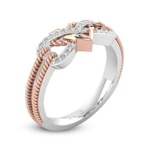 Exquisite 9 ct gold filled eternity promise ring with CZ