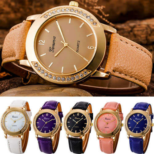 Geneva ladies crystal diamante design watch
