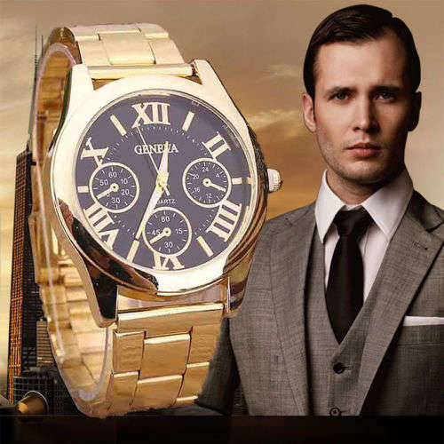 Geneva   Stainless Steel Analog Quartz Gold Wrist Watch