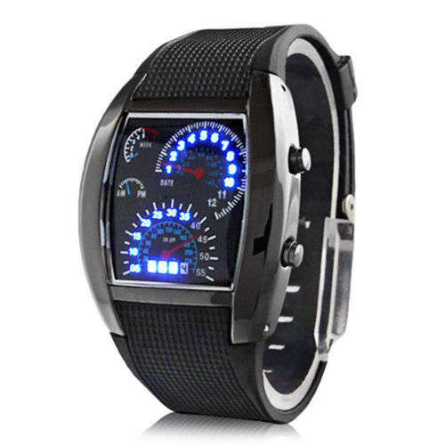 Men's Fashion Black Stainless Steel Luxury Sport Analog Quartz Wrist DIAL Watch