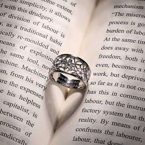 Hollow-out Daisy  925 Silver Ring Wedding Engagement Band Size 6-10