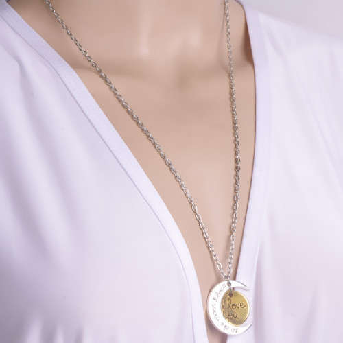 I love you to the moon and back..pendant and free chain!