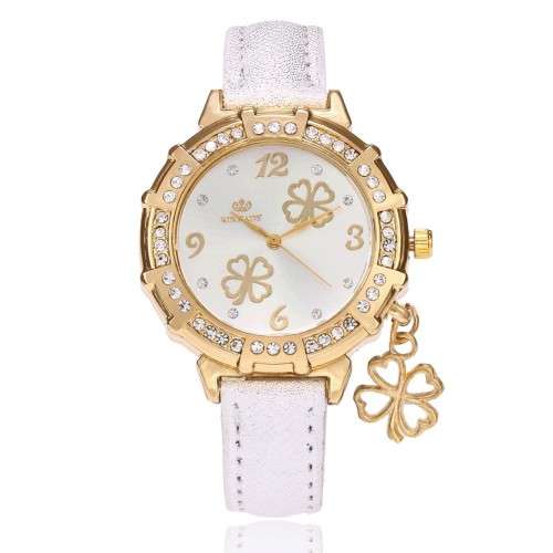 Stunning clover leaf gold watch or Tree of life gold watch with charm!!