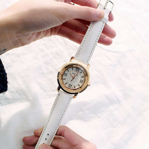 Inset Crystals quartz gold watch ..