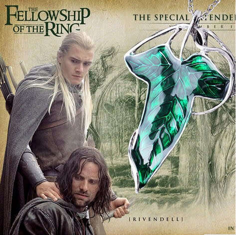 Lord of the rings elven leaf brooch pendant and Free chain!! Just stunning!!