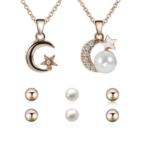 Captivating 5 piece jewelry set!! 2 pendants and 3 sets of earrings with 2 free chains!!