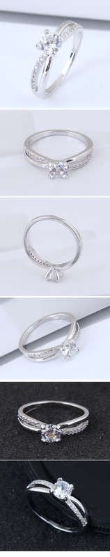 Solitaire CZ wrapped in white gold filled setting..with swarovski elements