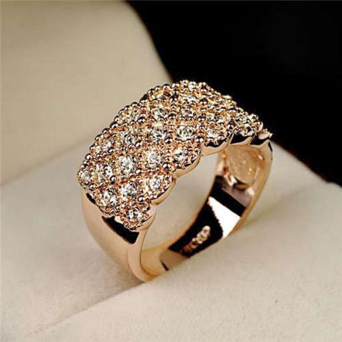 Elegant ladies pave' Platinum or Gold CZ plated engagement ring...