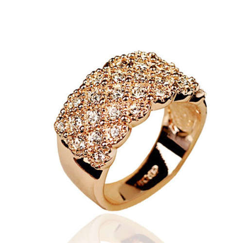 Elegant ladies pave' Platinum or Gold CZ plated engagement ring...