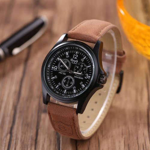 Military mens sloggi leather band quartz watch!!