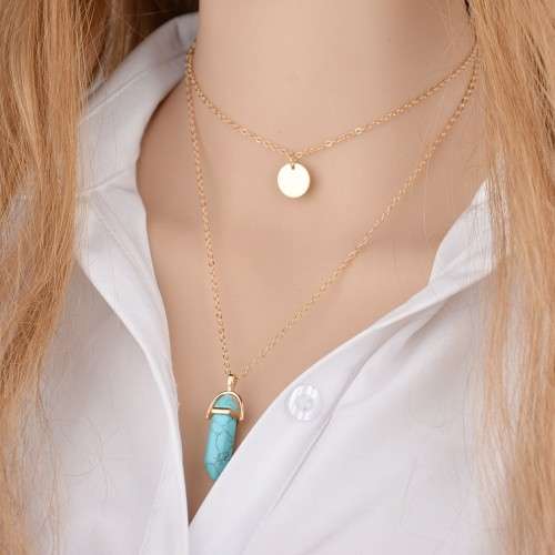 Chakra healing pendant with multi chain and charm..Various stones to choose from.LOWEST SHIPPING