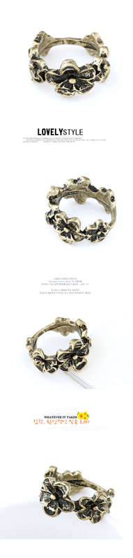 Antique bronze floral ring.. with CZ ...