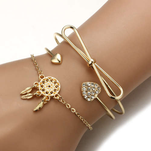 Three piece bracelet set.. gold plated