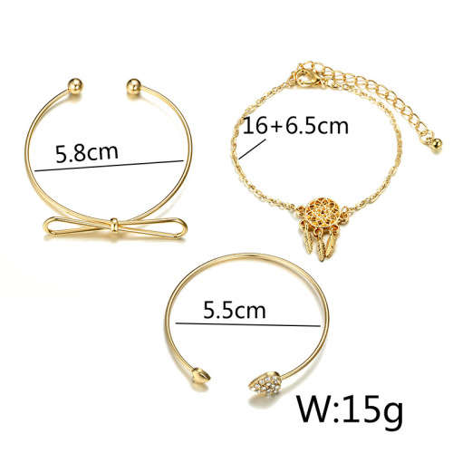 Three piece bracelet set.. gold plated