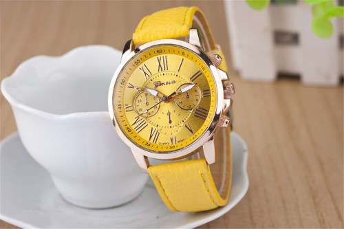 Geneva ladies pu leather and analog watch ** LOWEST SHIPPING