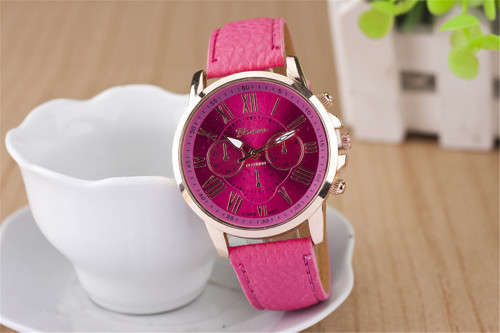 Geneva ladies pu leather and analog watch ** LOWEST SHIPPING
