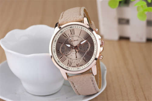 Geneva ladies pu leather and analog watch ** LOWEST SHIPPING