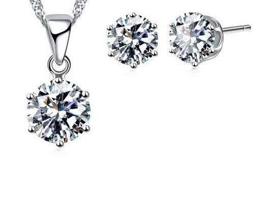 Stunning 3 piece CZ silver filled set.. LOWEST shipping!
