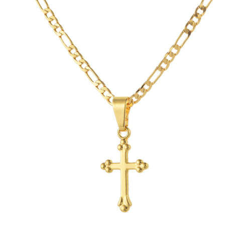 9CT GP cross and figaro chain